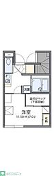 レオパレスエクレール 1Kの間取図画像