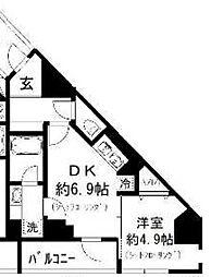 GRAND三軒茶屋WEST 1DKの間取図画像