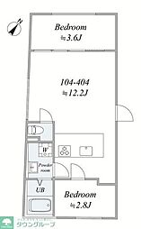 世田谷区羽根木1丁目マンション 2LDKの間取図画像