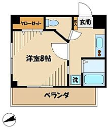 グレーンズフラット 1Kの間取図画像