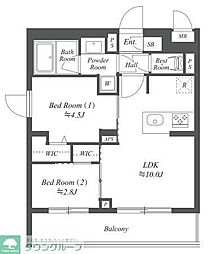 ブランシエスタ用賀 2LDKの間取図画像