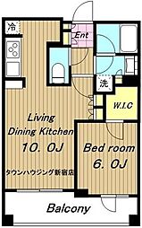 パークアクシス幡ヶ谷 1LDKの間取図画像