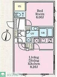 グランパセオ明大前2 1LDKの間取図画像