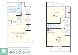 世田谷区駒沢2丁目アパート 2LDKの間取図画像