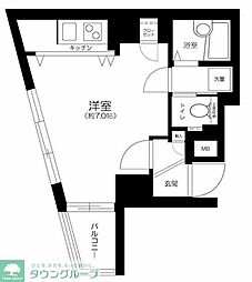 ステージファースト三軒茶屋ASYLCOURT2 ワンルームの間取図画像