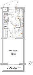 XEBEC経堂 1Kの間取図画像