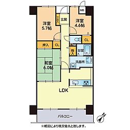 サーパスシティ白川弐番館 3LDKの間取図画像
