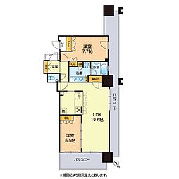 MJR熊本ゲートタワー 2SLDKの間取図画像