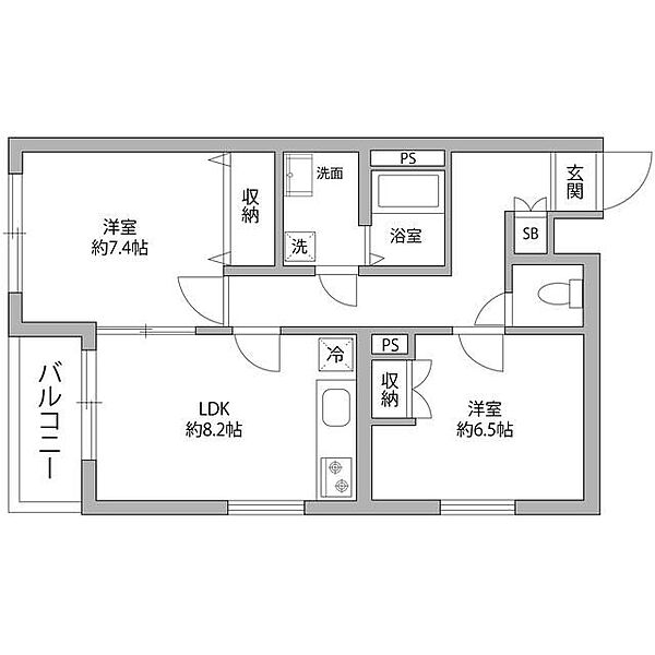 クレドール富久 ｜東京都新宿区富久町(賃貸マンション2LDK・1階・53.16㎡)の写真 その3