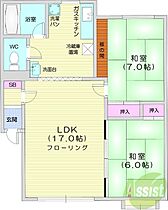 TOWNファミリー  ｜ 北海道札幌市北区北三十一条西13丁目（賃貸アパート2LDK・2階・55.27㎡） その2