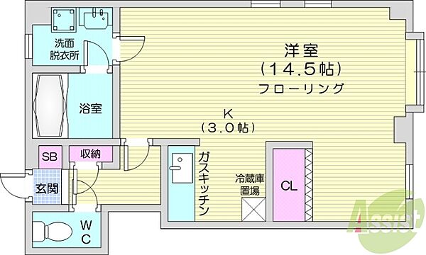 第2エルムビル ｜北海道札幌市中央区北七条西24丁目(賃貸アパート1K・2階・37.11㎡)の写真 その2