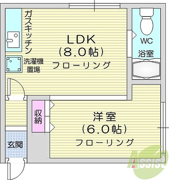 第二辻口荘 ｜北海道札幌市中央区北三条西30丁目(賃貸アパート1LDK・2階・29.81㎡)の写真 その2