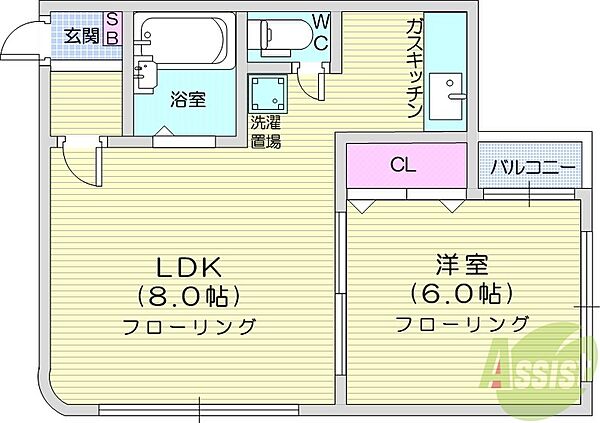 スタジオ108裏参道 ｜北海道札幌市中央区南二条西22丁目(賃貸マンション1LDK・2階・34.71㎡)の写真 その2