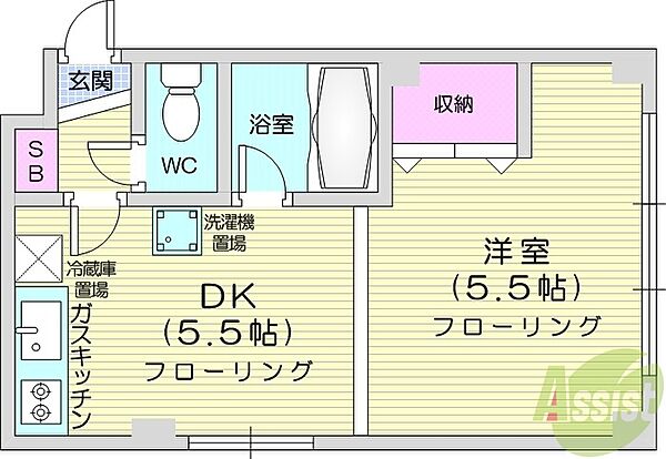 メゾンドボワール円山 ｜北海道札幌市中央区北二条西27丁目(賃貸マンション1DK・4階・23.04㎡)の写真 その2