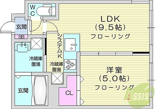 DAYS山鼻 ｜北海道札幌市中央区南二十二条西9丁目(賃貸マンション1LDK・4階・33.92㎡)の写真 その2