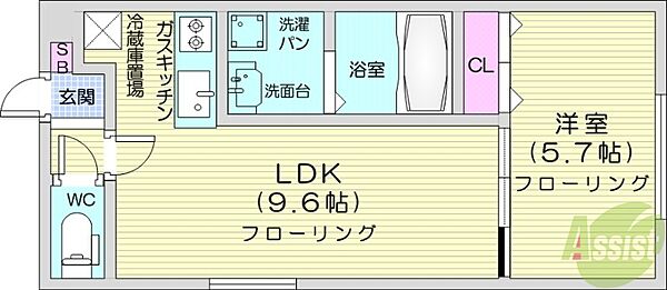 北海道札幌市東区北八条東1丁目(賃貸マンション1LDK・1階・33.60㎡)の写真 その2