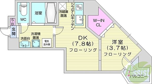 カルフール大通東 ｜北海道札幌市中央区北一条東2丁目(賃貸マンション1DK・6階・29.28㎡)の写真 その2