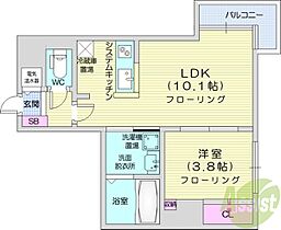 イリオスディオ  ｜ 北海道札幌市北区北二十三条西2丁目（賃貸マンション1LDK・9階・35.17㎡） その2