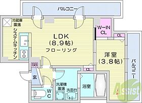 北海道札幌市東区北十三条東16丁目（賃貸マンション1LDK・6階・32.90㎡） その2