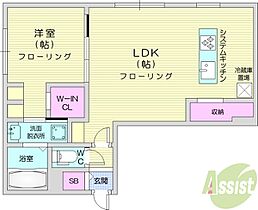 R-fino札幌桑園  ｜ 北海道札幌市中央区北八条西20丁目（賃貸マンション1LDK・1階・47.36㎡） その2