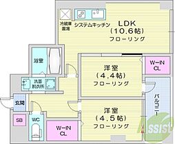 MODENA　SIAN  ｜ 北海道札幌市中央区南六条西12丁目1301-3（賃貸マンション2LDK・3階・48.18㎡） その2