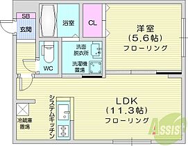 北海道札幌市東区北十九条東17丁目（賃貸マンション1LDK・4階・37.54㎡） その2