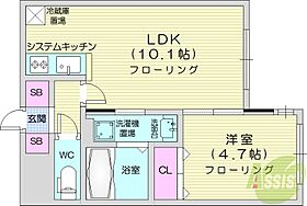 北海道札幌市東区北二十一条東1丁目（賃貸マンション1LDK・4階・33.82㎡） その2