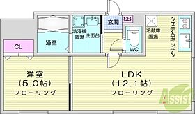 北海道札幌市東区北十八条東17丁目（賃貸マンション1LDK・4階・38.80㎡） その2