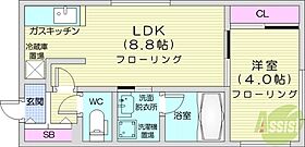 Alegria南8条  ｜ 北海道札幌市中央区南八条西9丁目（賃貸マンション1LDK・2階・30.22㎡） その2