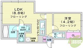 カオン山鼻  ｜ 北海道札幌市中央区南十七条西10丁目（賃貸マンション1LDK・2階・31.00㎡） その2