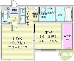 北海道札幌市東区北十五条東9丁目（賃貸マンション1LDK・1階・34.46㎡） その2