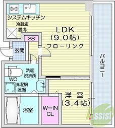 スペチアーレ420 3階1LDKの間取り