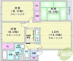 スクアール弐番館  ｜ 北海道札幌市北区北三十一条西11丁目（賃貸アパート2LDK・1階・75.39㎡） その2