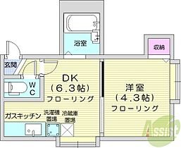 フラットJ中島公園西  ｜ 北海道札幌市中央区南十二条西8丁目（賃貸アパート1DK・1階・20.97㎡） その2