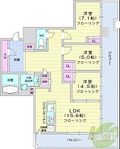 プレミストタワーズ札幌苗穂AQUAGATE  ｜ 北海道札幌市中央区北三条東11丁目（賃貸マンション3LDK・12階・76.05㎡） その2