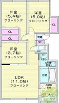 フラット61  ｜ 北海道札幌市東区中沼六条1丁目（賃貸アパート3LDK・2階・54.46㎡） その2