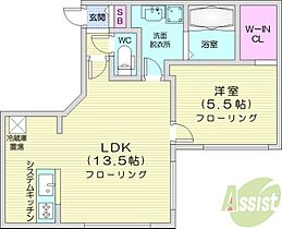 Le cherien jardin  ｜ 北海道札幌市中央区南五条西18丁目（賃貸マンション1LDK・2階・43.67㎡） その2