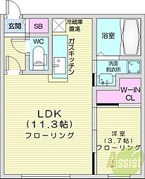 Victoire麻生 1LDKの間取図画像