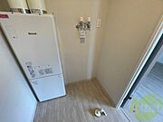洗濯機はこちらの専用スペースに置けます！