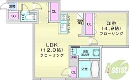 間取図画像 1LDK