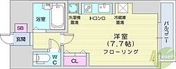 ウエスト10 ワンルームの間取図画像