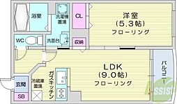 プレイスソウエン 1LDKの間取図画像