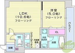e′clair 1LDKの間取図画像