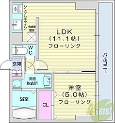 ioミナミ3ジョウ 1LDKの間取図画像