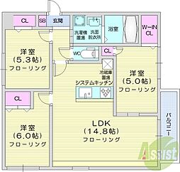 J-CITY.STELLA 3LDKの間取図画像