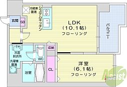 オルムドグランメール大通 1LDKの間取図画像