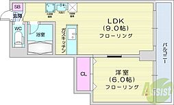 クリスタルファイブ 1LDKの間取図画像