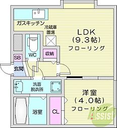 リー苗穂駅前ビル 1LDKの間取図画像