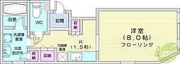 レラ円山 1Kの間取図画像