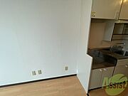 こちらに冷蔵庫を置けます。調理時の動線もばっちり効率的。